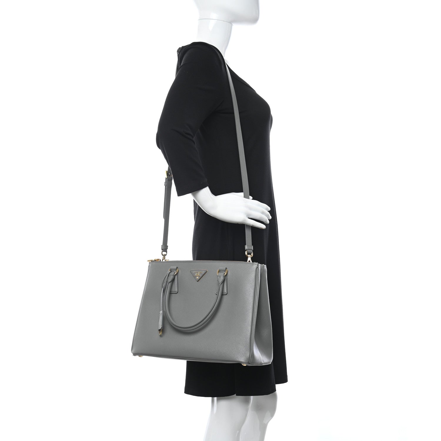 Prada Saffiano Lux Medium Galleria Double Zip Tote Ardesia 2 of 12