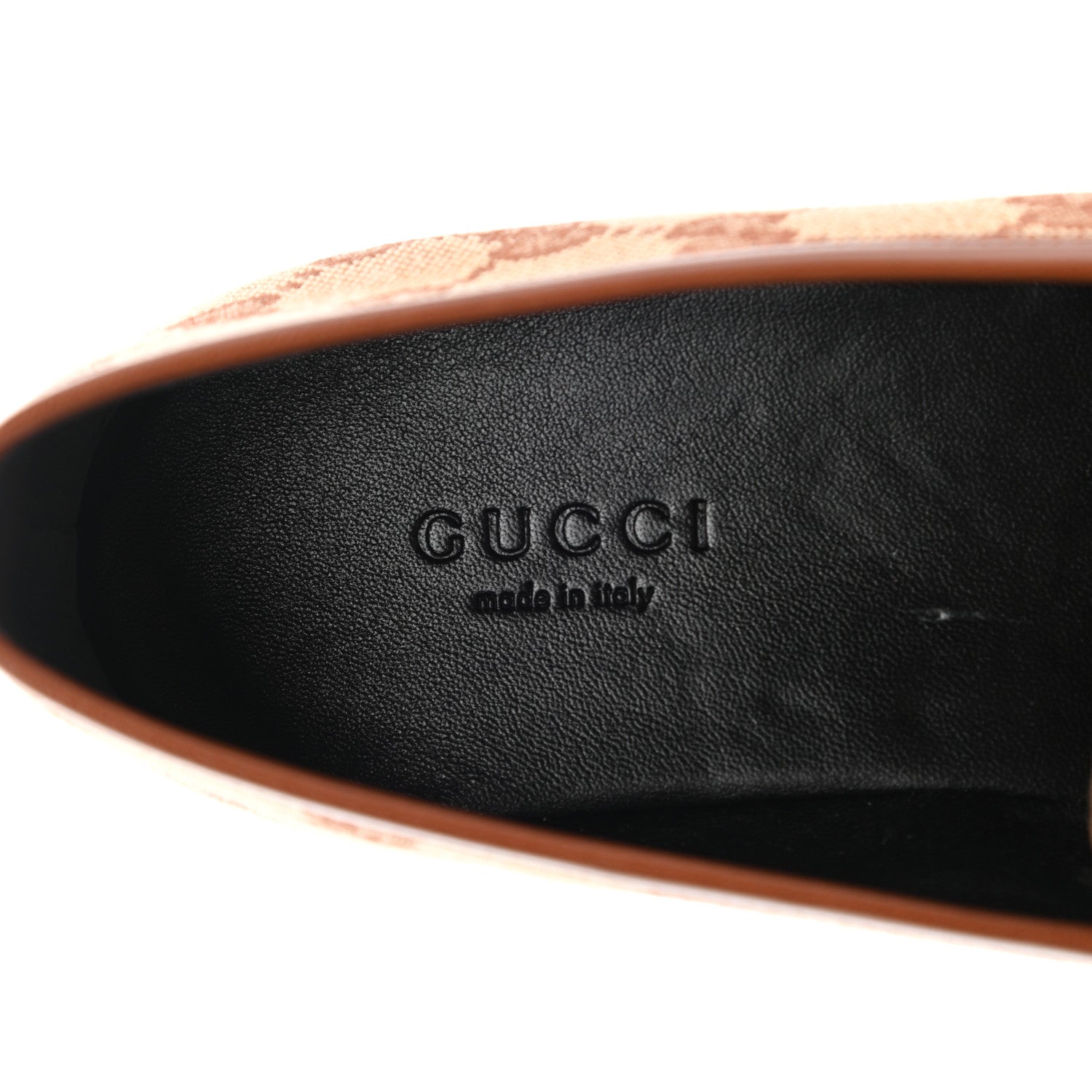 Gucci Canvas GG Monogram Horsebit Womens Jordaan Loafers 37 Beige Ruggine Rust 7 of 9
