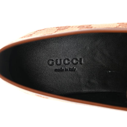 Gucci Canvas GG Monogram Horsebit Womens Jordaan Loafers 37 Beige Ruggine Rust 7 of 9