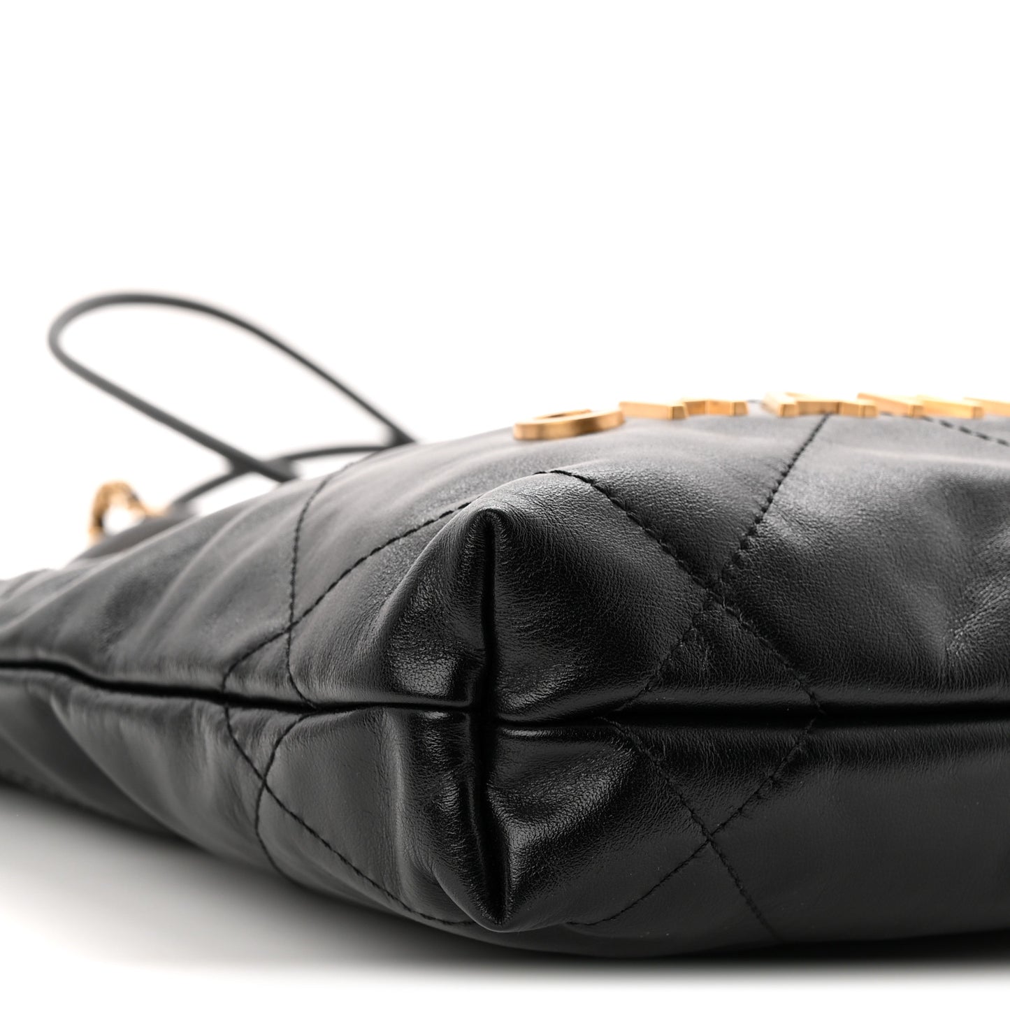 Shiny Calfskin Quilted Mini Chanel 22 Black