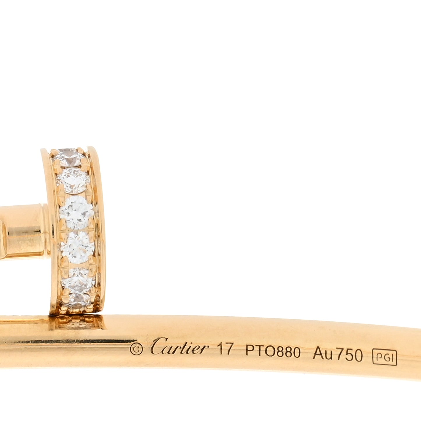 18K Yellow Gold Diamond Small Juste Un Clou Bracelet 17