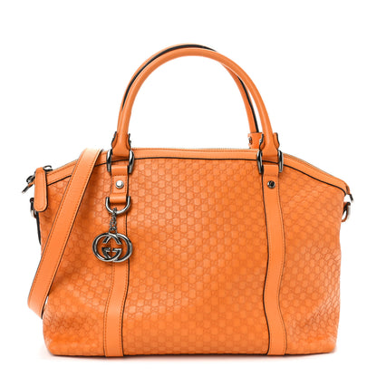 Gucci Microguccissima Medium GG Charm Dome Satchel Orange 1 of 12