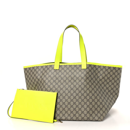Gucci GG Supreme Monogram Totissima Shopping Tote Ebony Beige Yellow 3 of 10