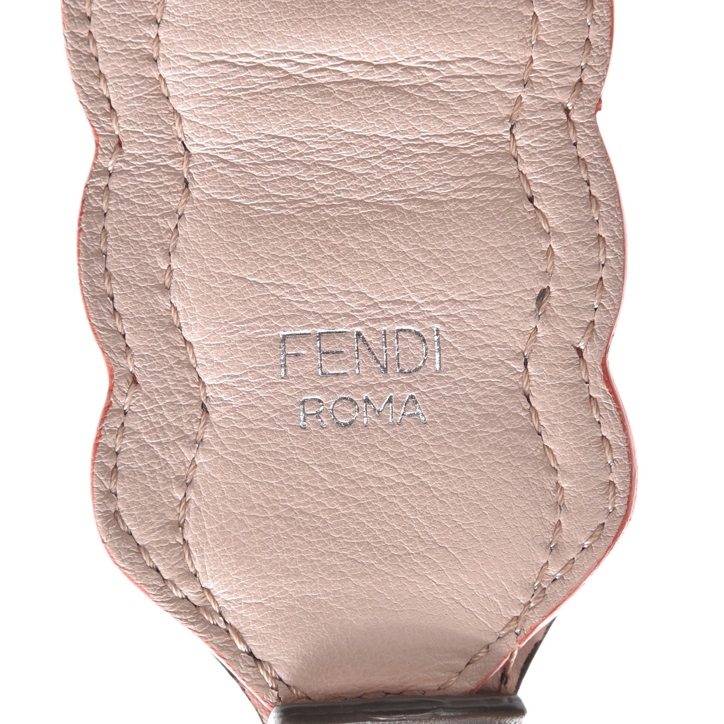 Vitello Dolce Nappa Hypnoteyes Bi-Color Scalloped Spike Studded Strap You Carbone Plaster White Multicolor