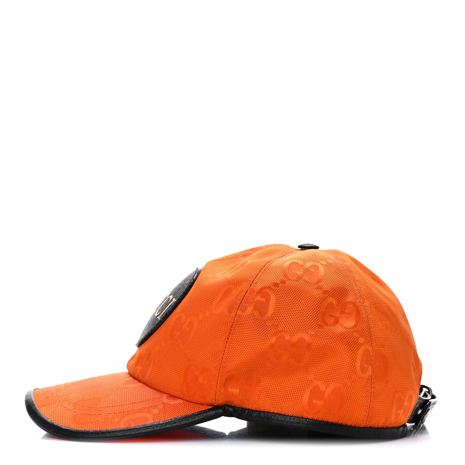 Gucci Econyl Nylon Monogram Off The Grid Baseball Hat M Carrot Orange Black 2 of 9