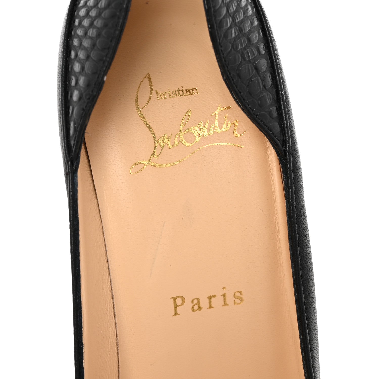Christian Louboutin Nappa Snakeskin Embossed Maastricht 100 Pumps 37 Black 8 of 9