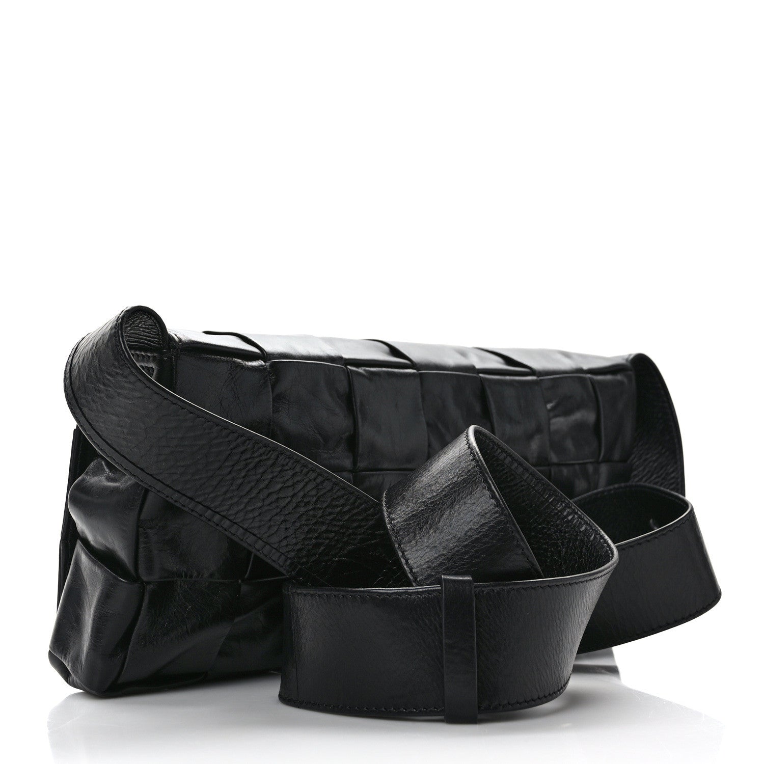 Bottega Veneta Paper Calfskin Intrecciato Stretch Cassette Black 4 of 11