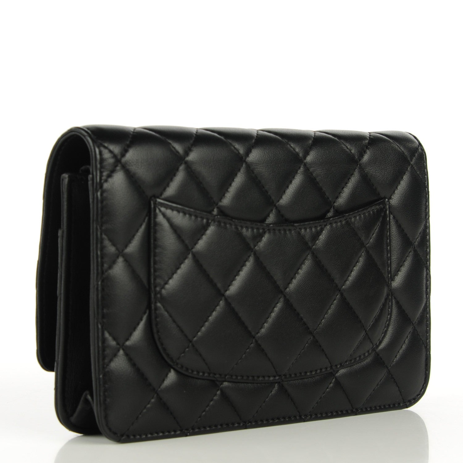 Chanel Lambskin Quilted Wallet On Chain WOC Black 3 of 9