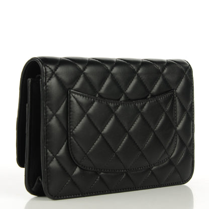 Chanel Lambskin Quilted Wallet On Chain WOC Black 3 of 9