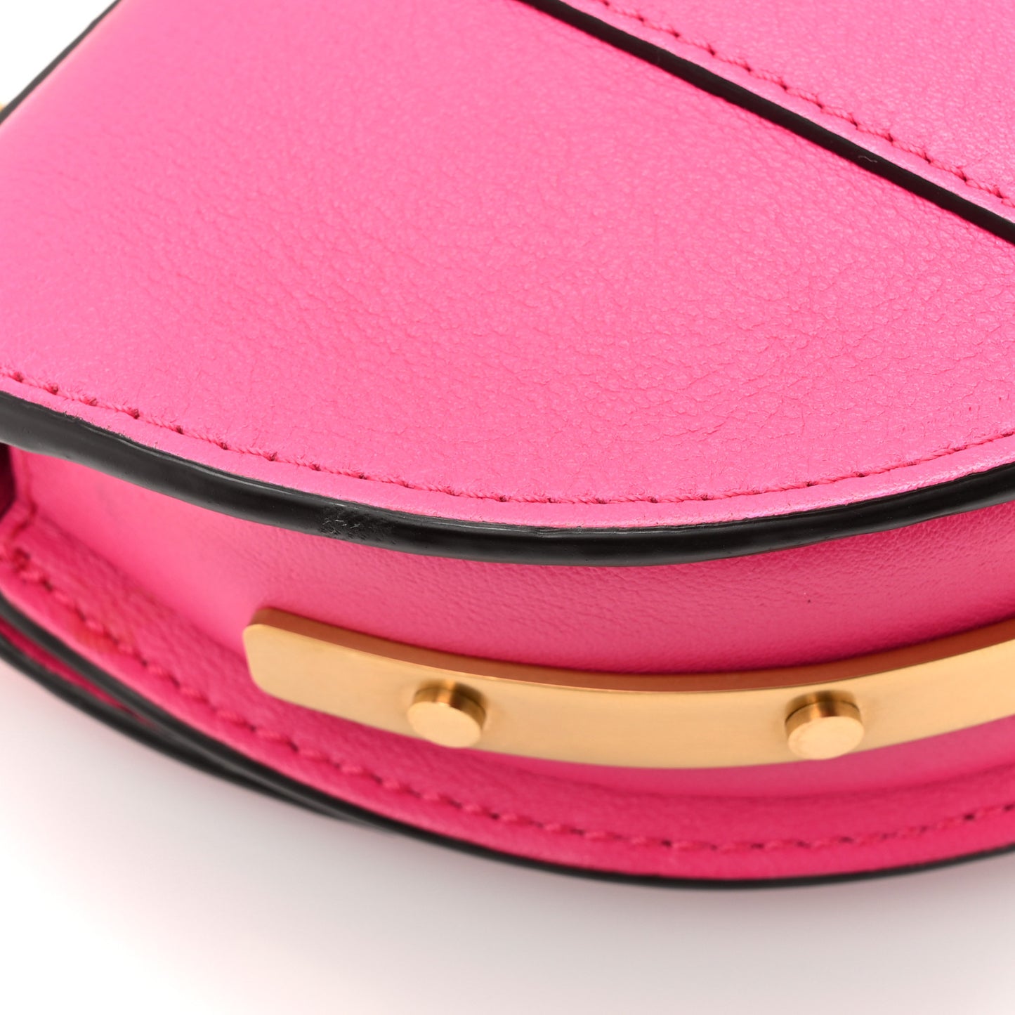 Calfskin Small Nile Bracelet Minaudiere Bag Fuchsia Rose