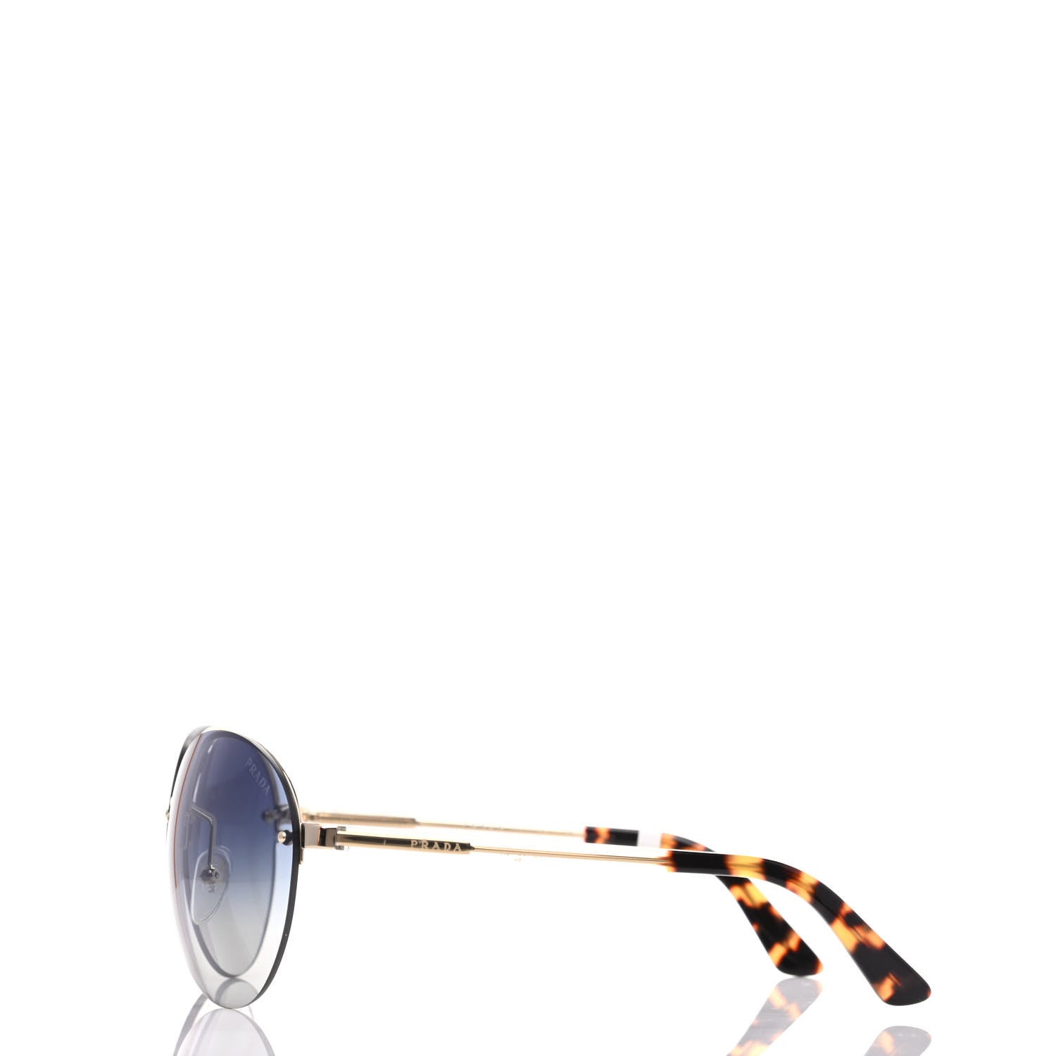 Prada Metal Round Sunglasses SPR 68V Blue 3 of 8
