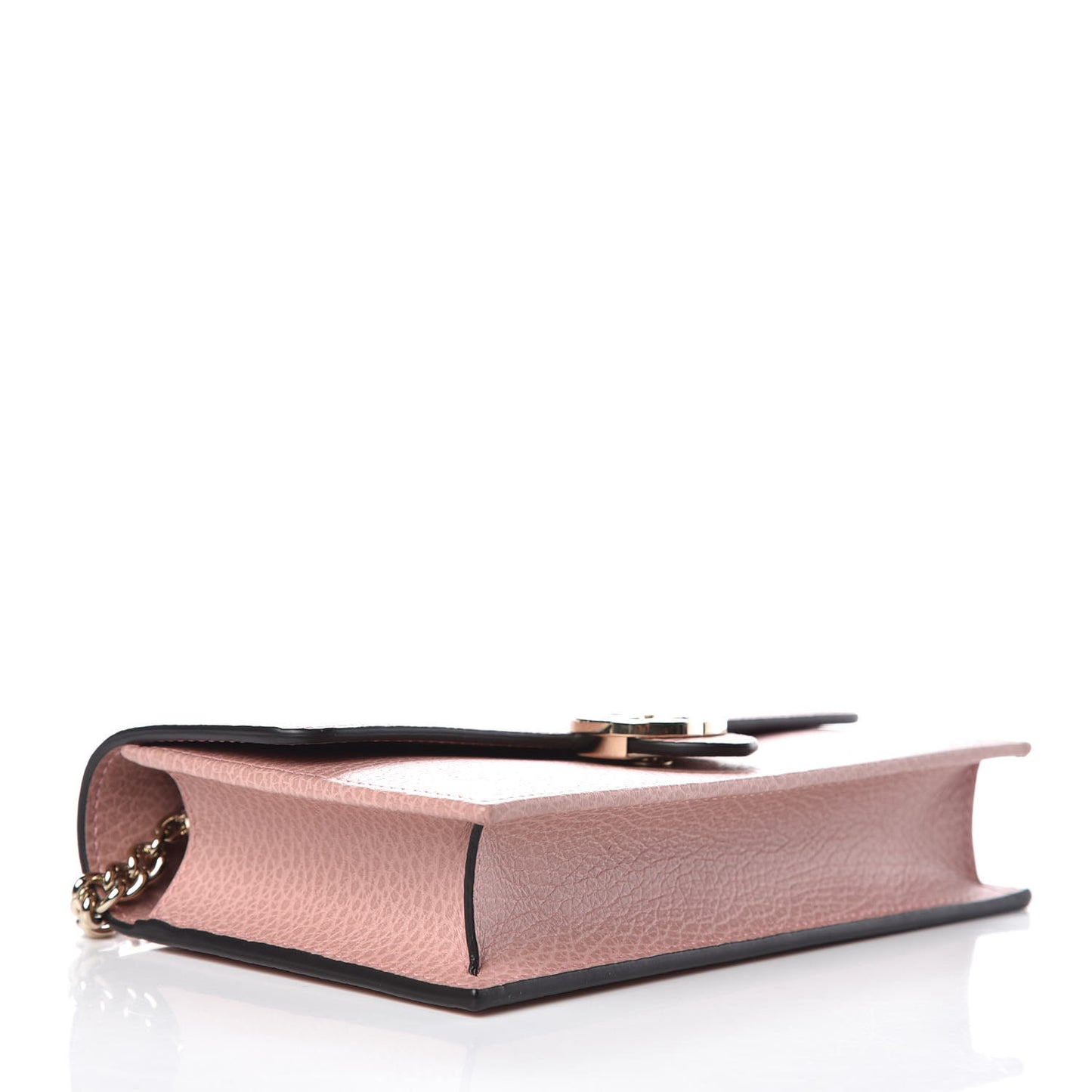 Dollar Calfskin Interlocking G Chain Wallet Soft Pink