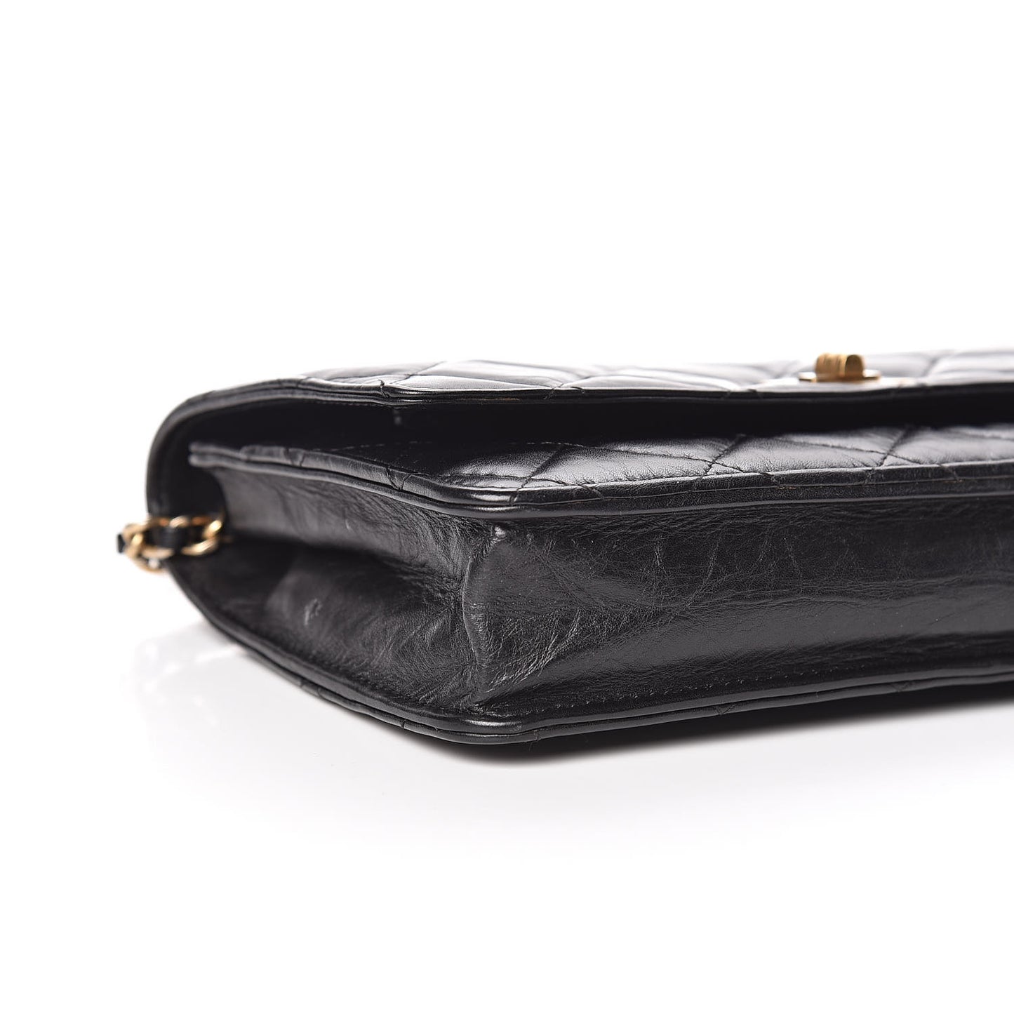 Aged Calfskin Quilted Reissue Wallet On Chain WOC Black