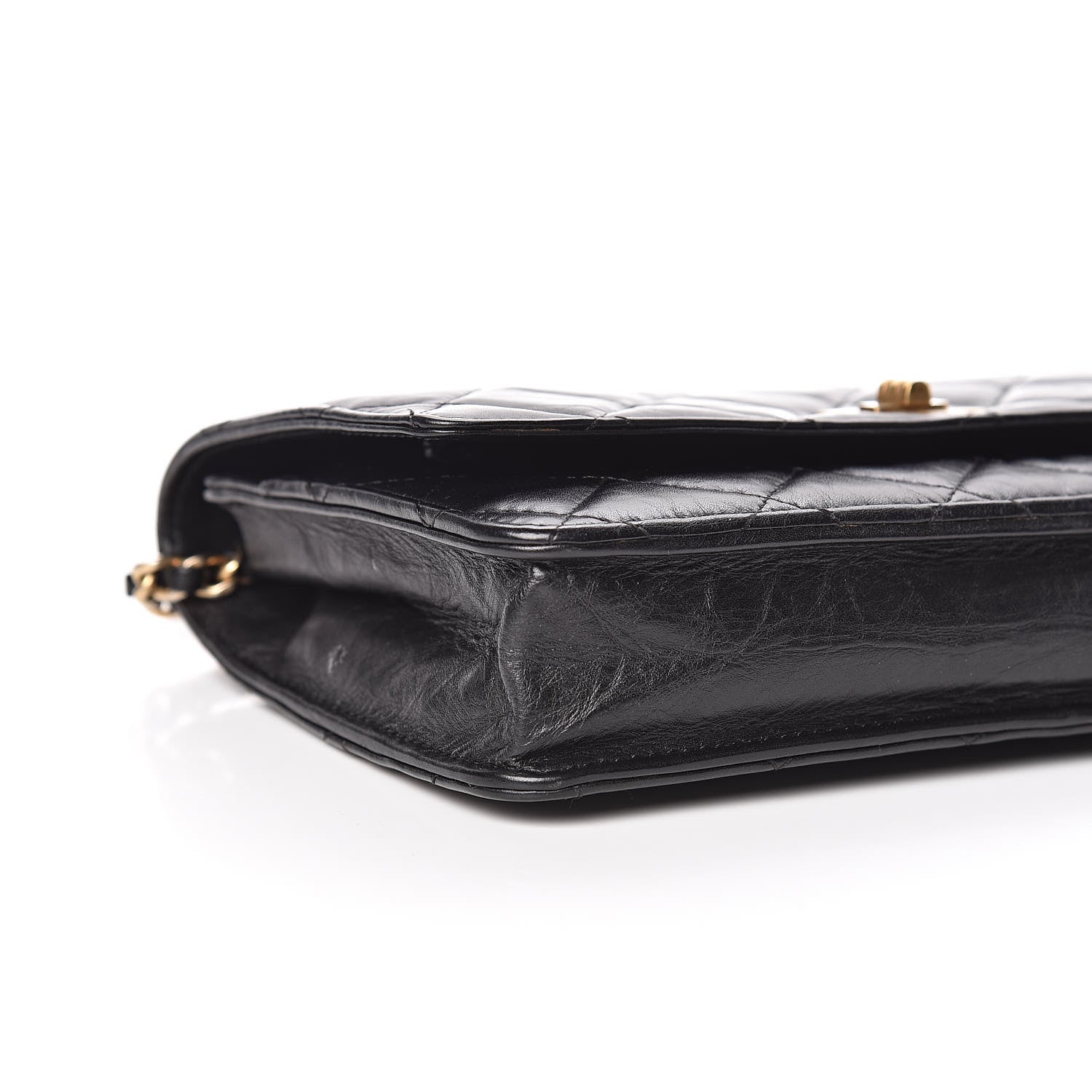Chanel Aged Calfskin Quilted Reissue Wallet On Chain WOC Black 9 of 12