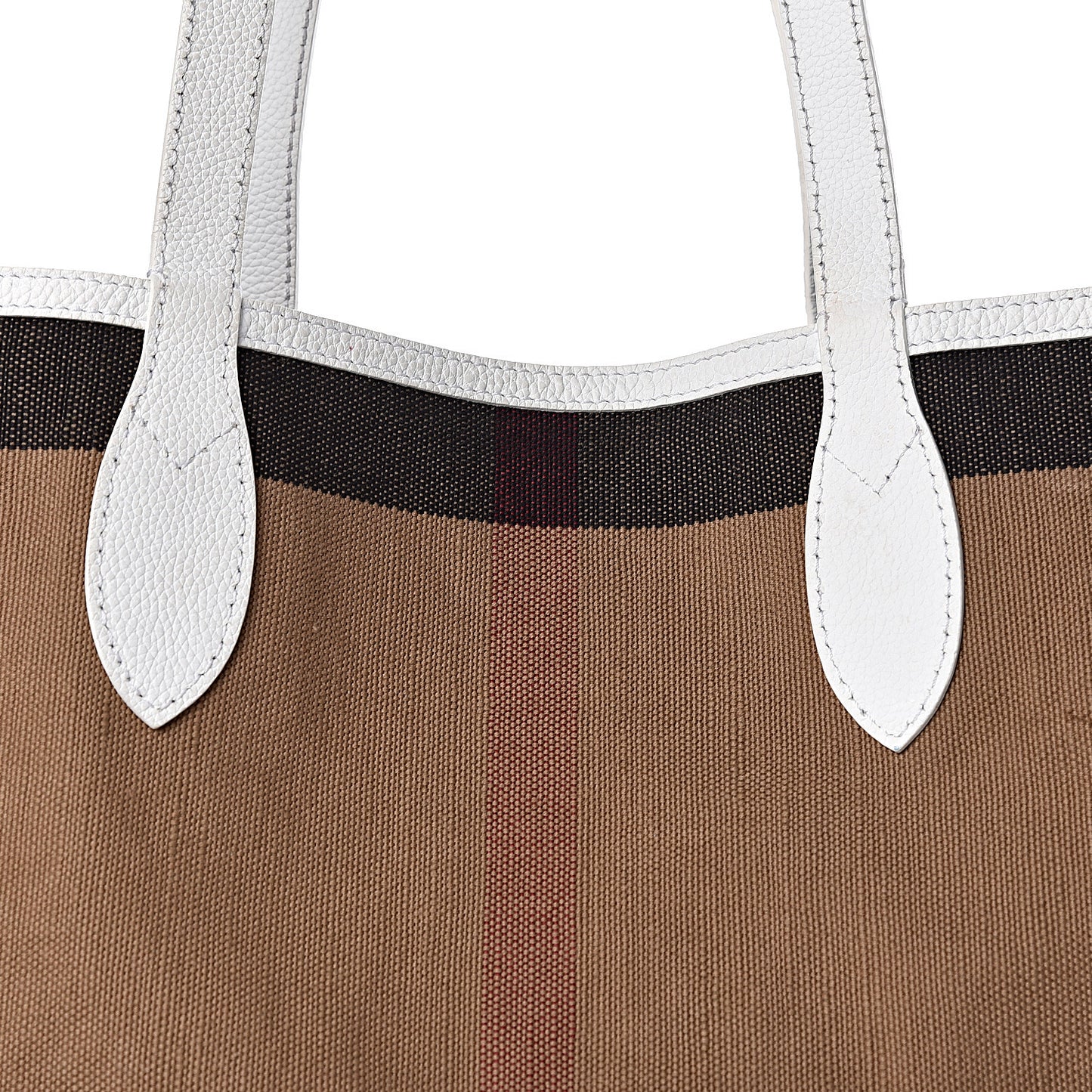 Coated Canvas Mega Check Sketchbook Large Reversible Doodle Tote White