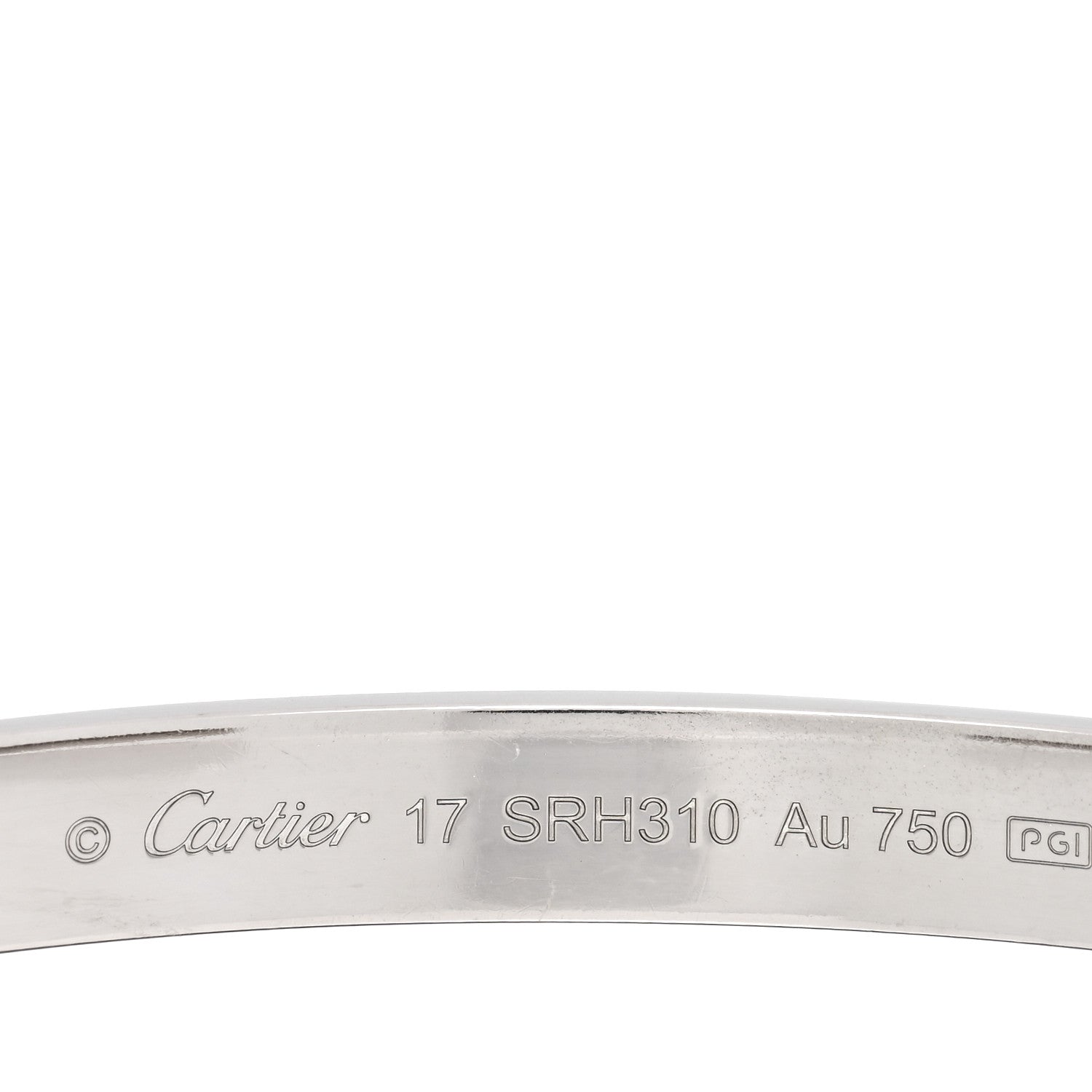 Cartier 18K White Gold LOVE Cuff Bracelet 17 3 of 4