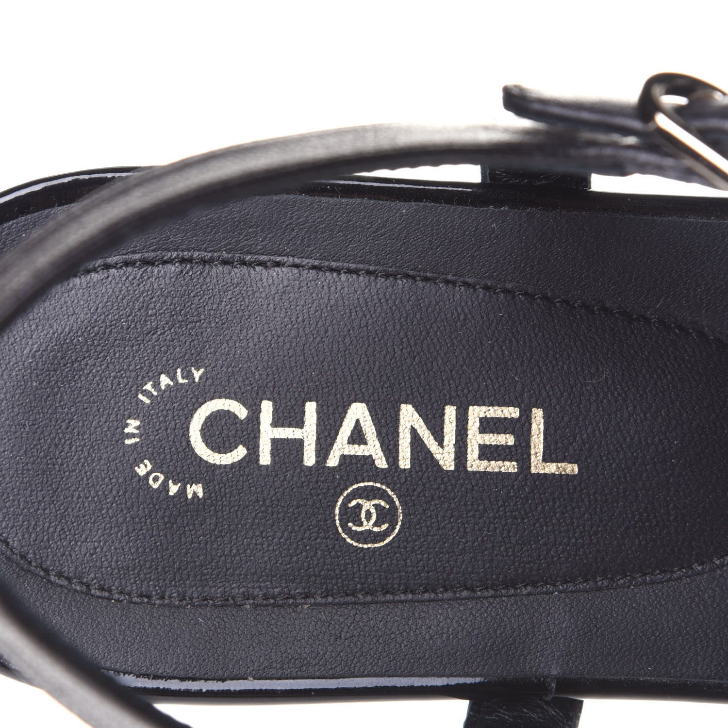 Chanel Patent Lambskin Camellia Thong Sandals 38.5 Black 6 of 6