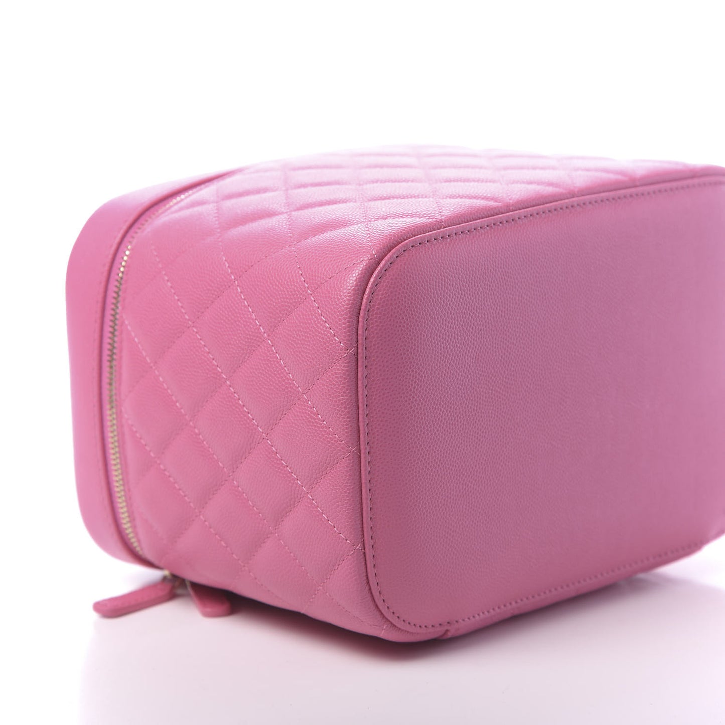 Caviar Quilted Large Vanity Pouch Pink