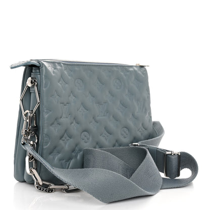 Louis Vuitton Lambskin Embossed Monogram Coussin PM Blue Glacier 3 of 14