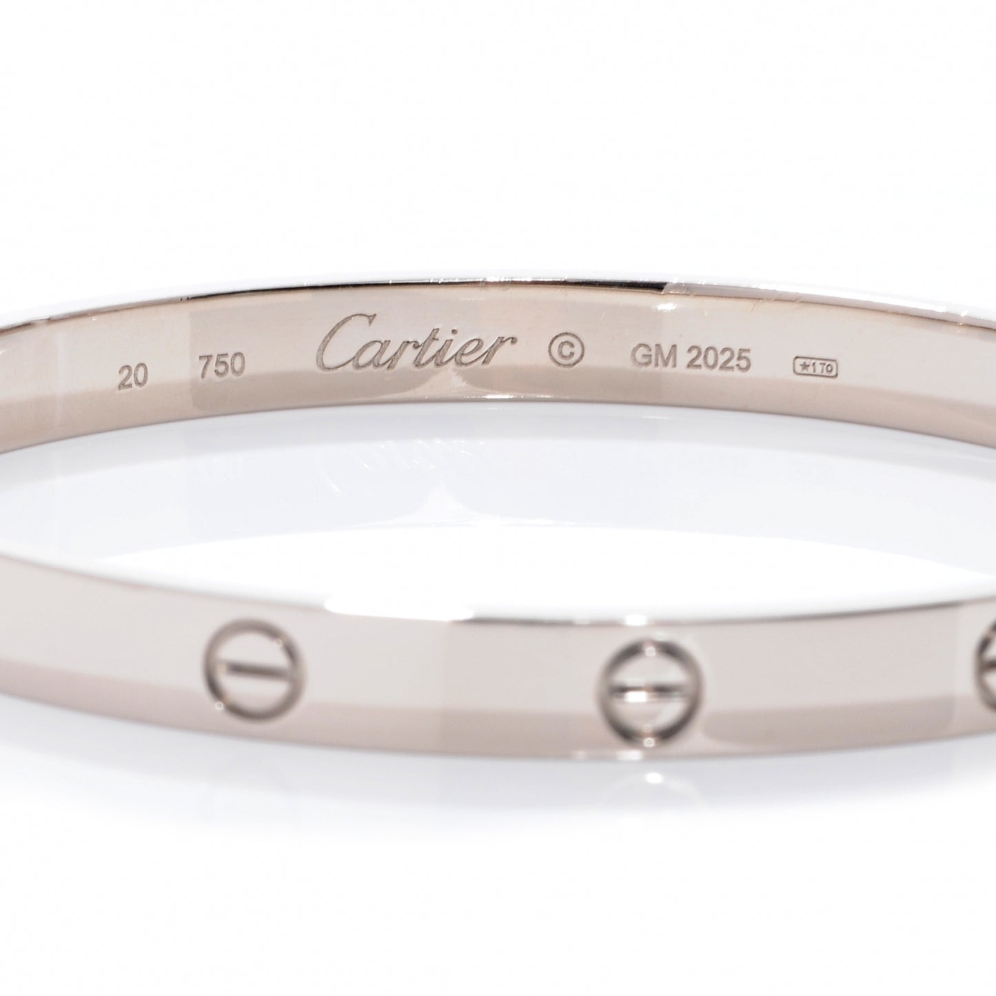 18K White Gold LOVE Bracelet 20