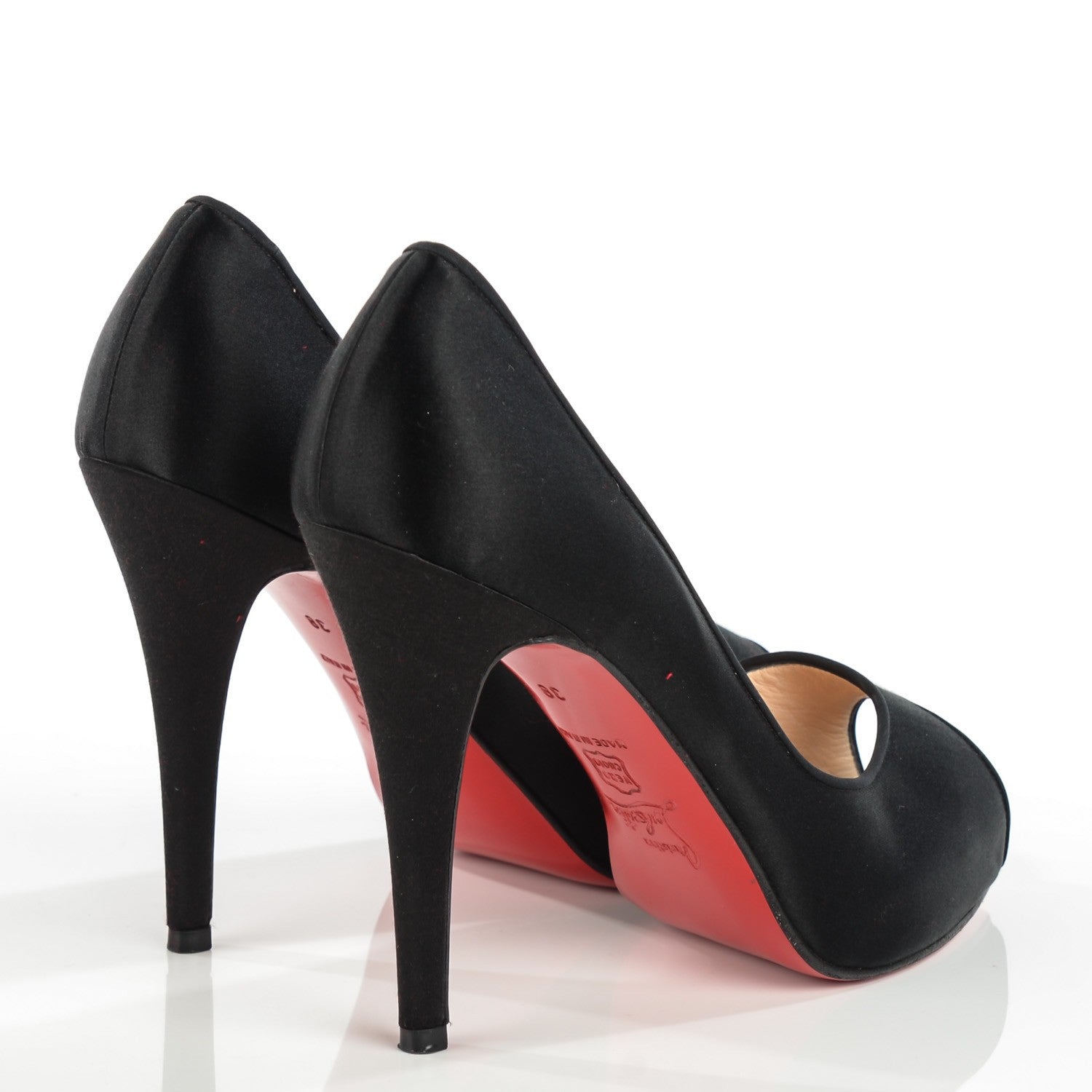 Christian Louboutin Satin Very Prive 120 Pumps 38 Black 4 of 7