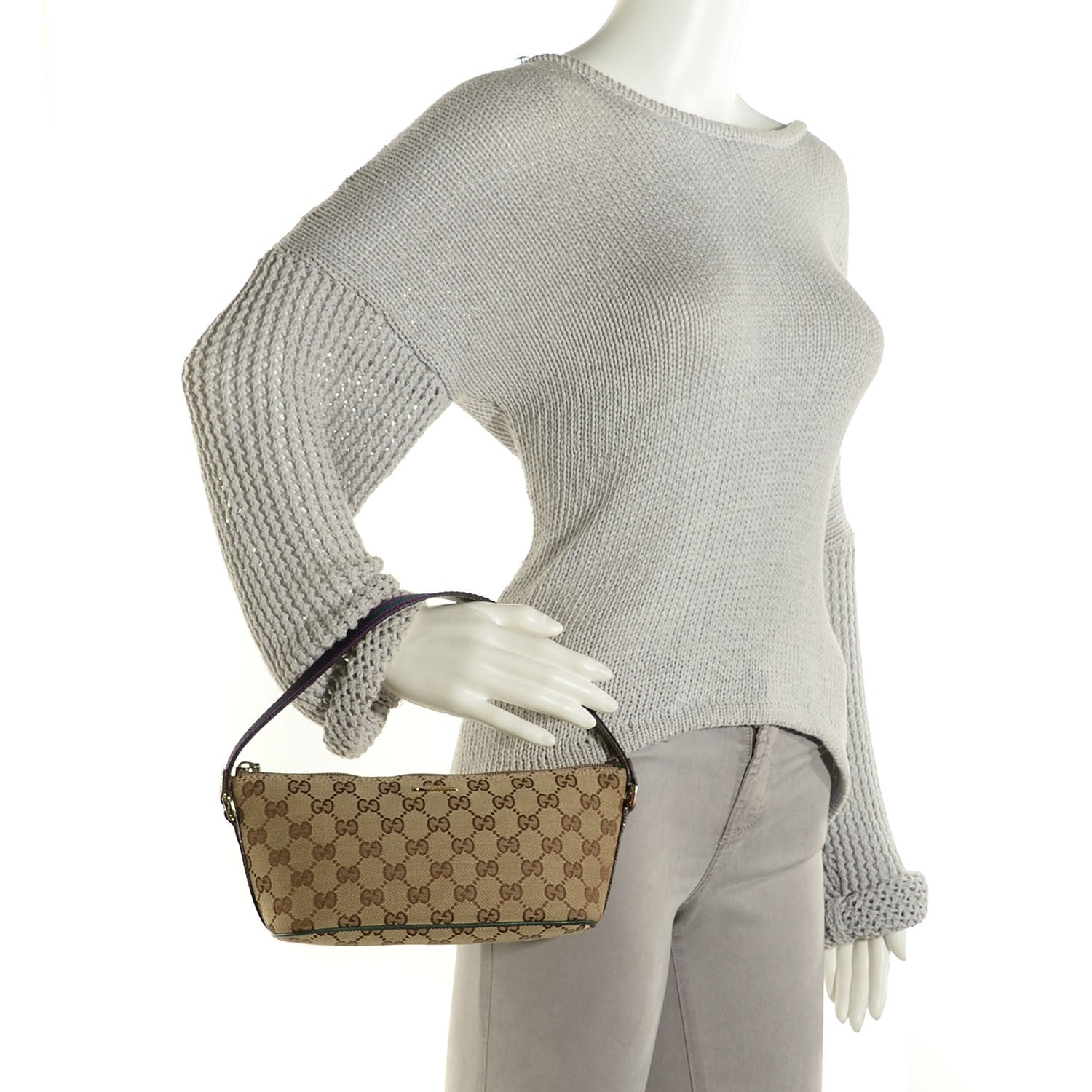 Gucci Monogram Boat Pochette Green 2 of 7