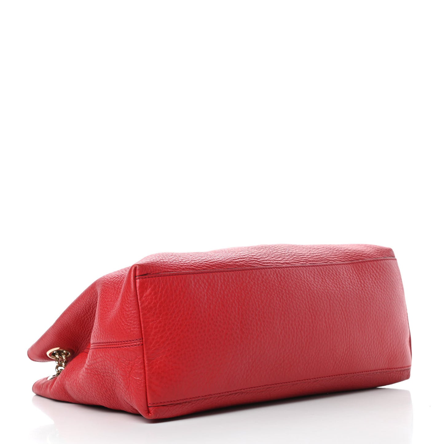Pebbled Calfskin Medium Soho Chain Shoulder Bag Tabasco Red