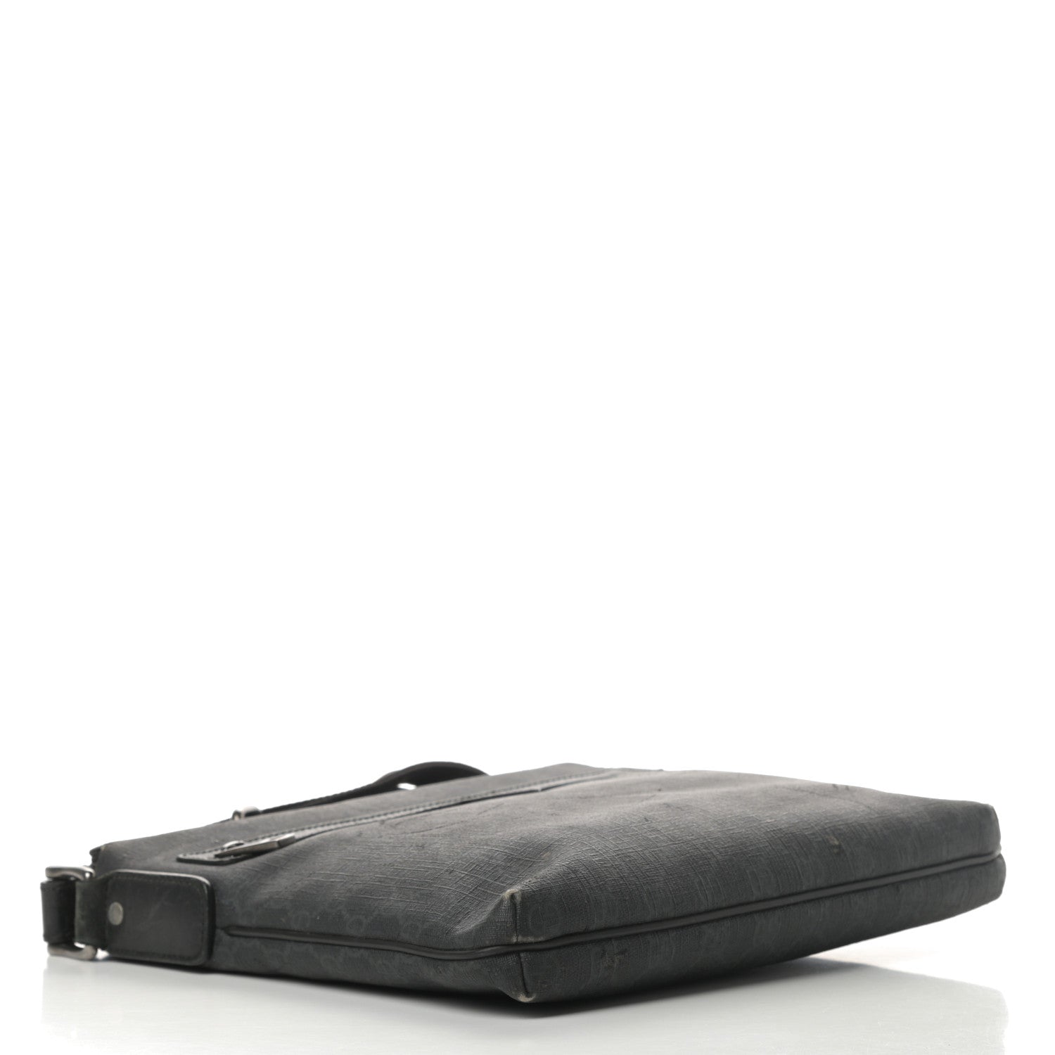 Gucci GG Supreme Monogram Crossbody Messenger Bag Black Grey 4 of 20