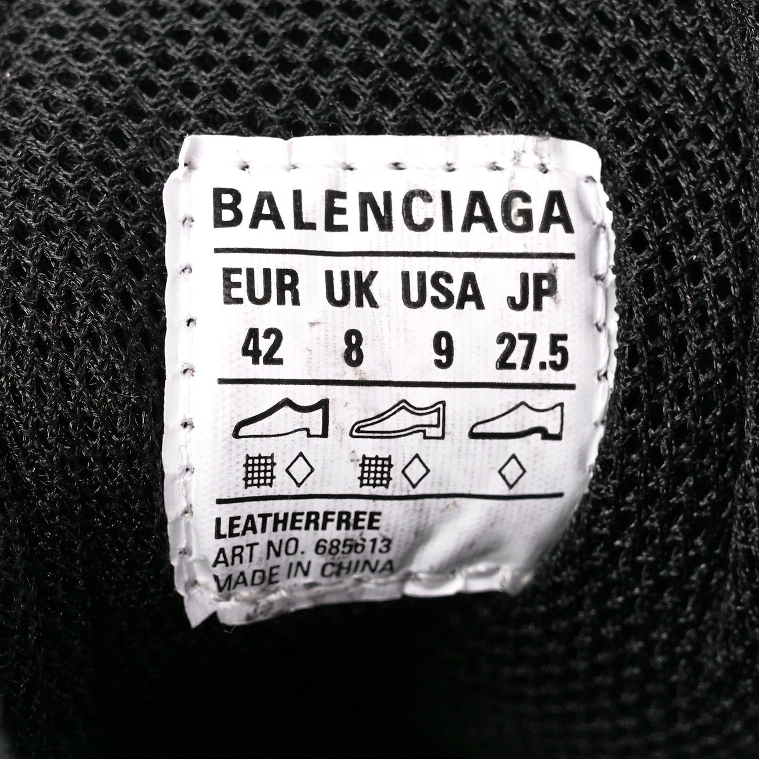 Balenciaga Mesh Nylon Mens Bouncer Sneakers 42 Black 1433625