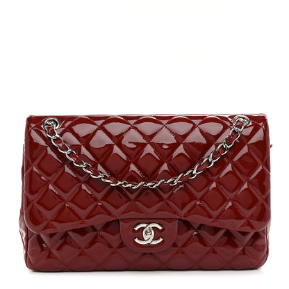 Chanel Patent Quilted Jumbo Double Flap Red 1 of 10