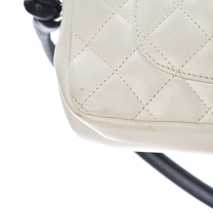 Chanel Calfskin Quilted Cambon Pochette White Black 10 of 13