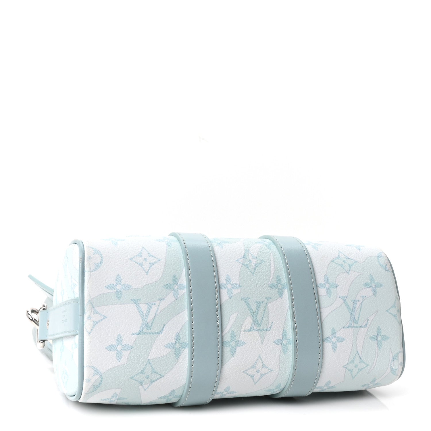 Louis Vuitton Monogram Aquagarden Keepall Bandouliere 25 Crystal Blue 4 of 9