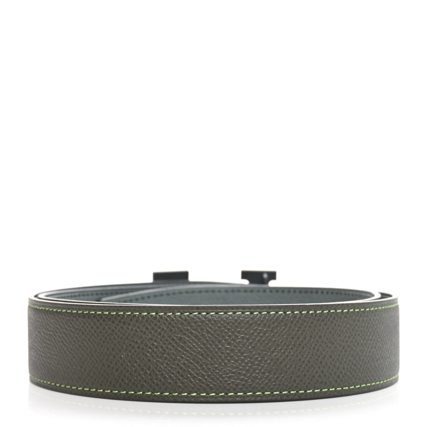 Hermes Epsom PVD Plated 32mm H Belt 80 Vert De Gris Vert Amande 2 of 5