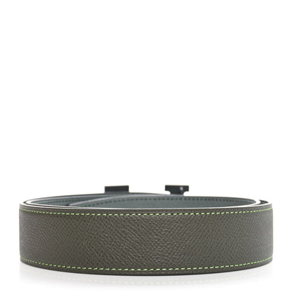 Hermes Epsom PVD Plated 32mm H Belt 80 Vert De Gris Vert Amande 2 of 5