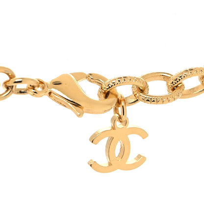 Chanel Crystal Chain Link CC Choker Necklace Gold 4 of 5