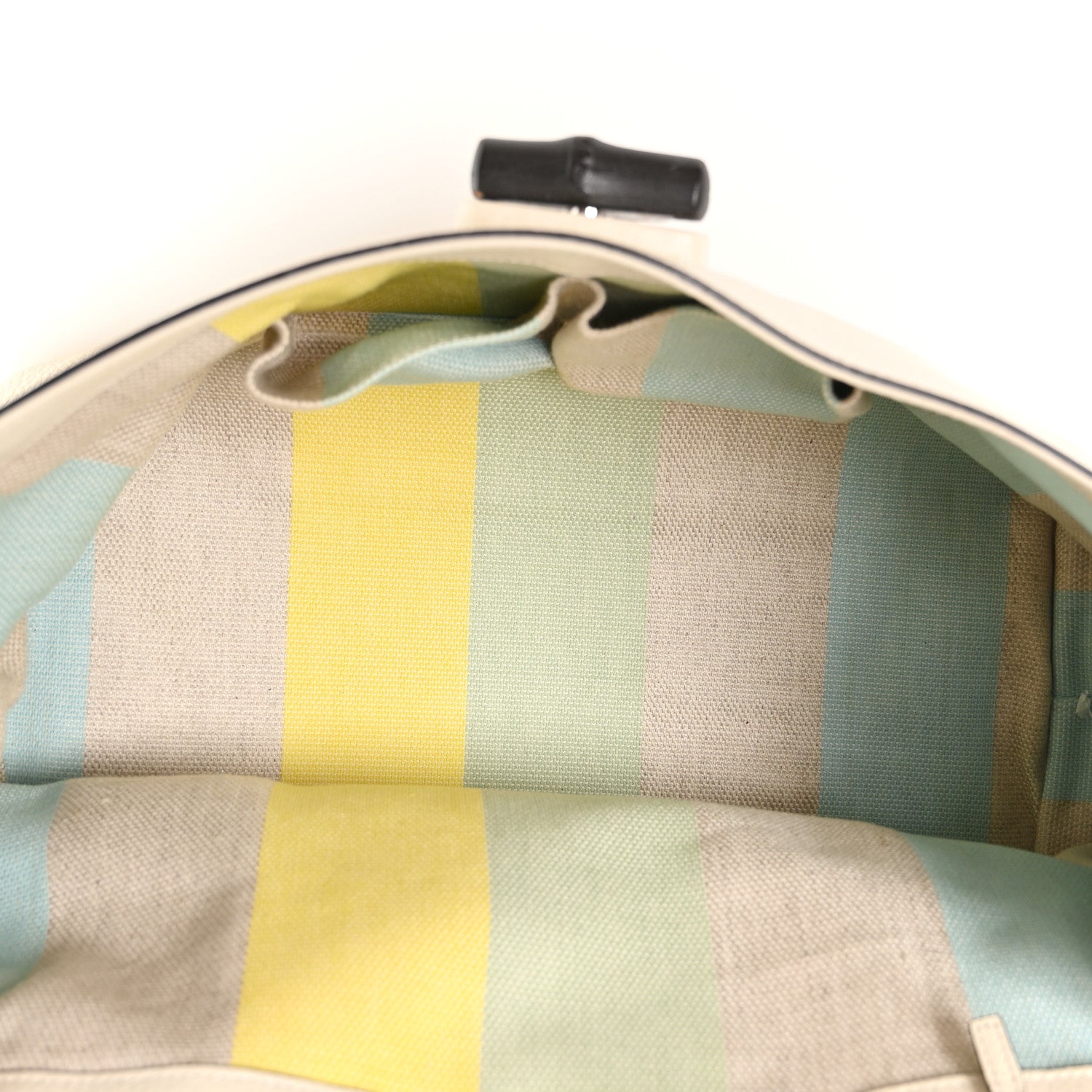 Gucci Cellarius Calfskin Large Bamboo Daily Top Handle Bag Mystic White 5 of 9
