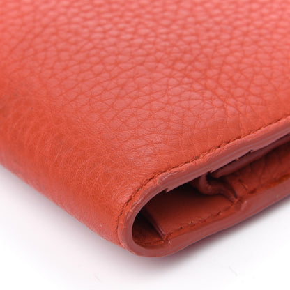 Burberry Calfskin Hastings Continental Wallet Orange 6 of 7