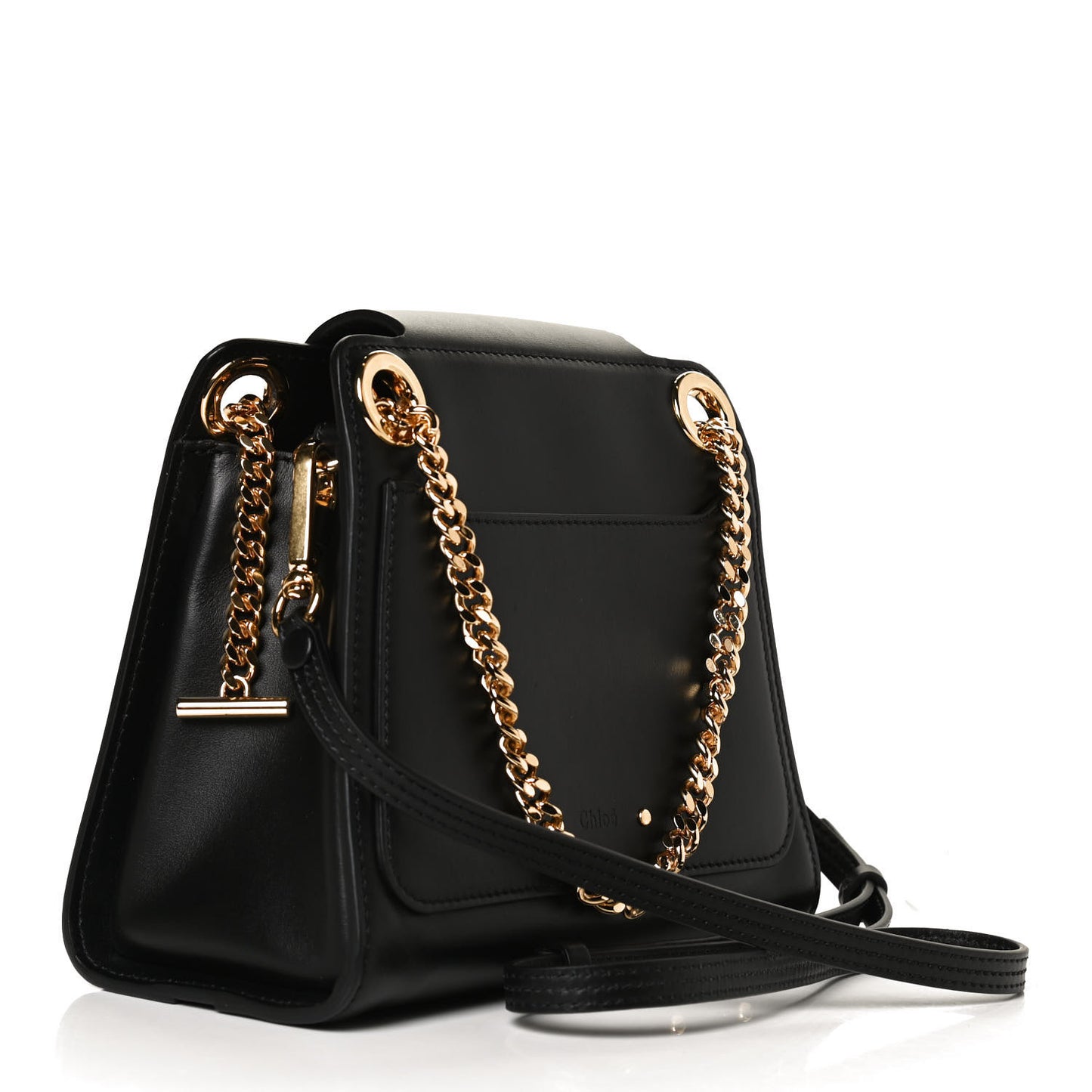 Shiny Calfskin Mini Annie Shoulder Bag Black