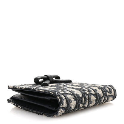 Christian Dior Oblique Bow Dahlia Wallet Blue 4 of 8
