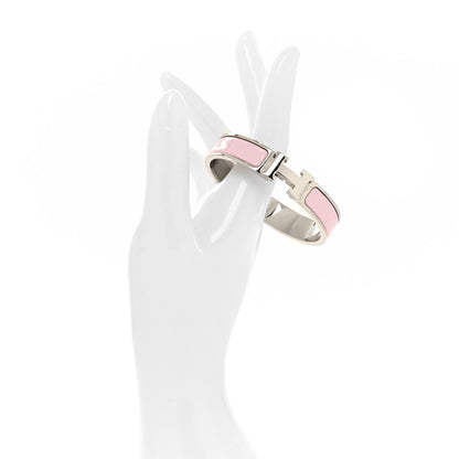 Hermes Enamel Narrow Clic Clac H Bracelet PM Rose Dragee 2 of 5
