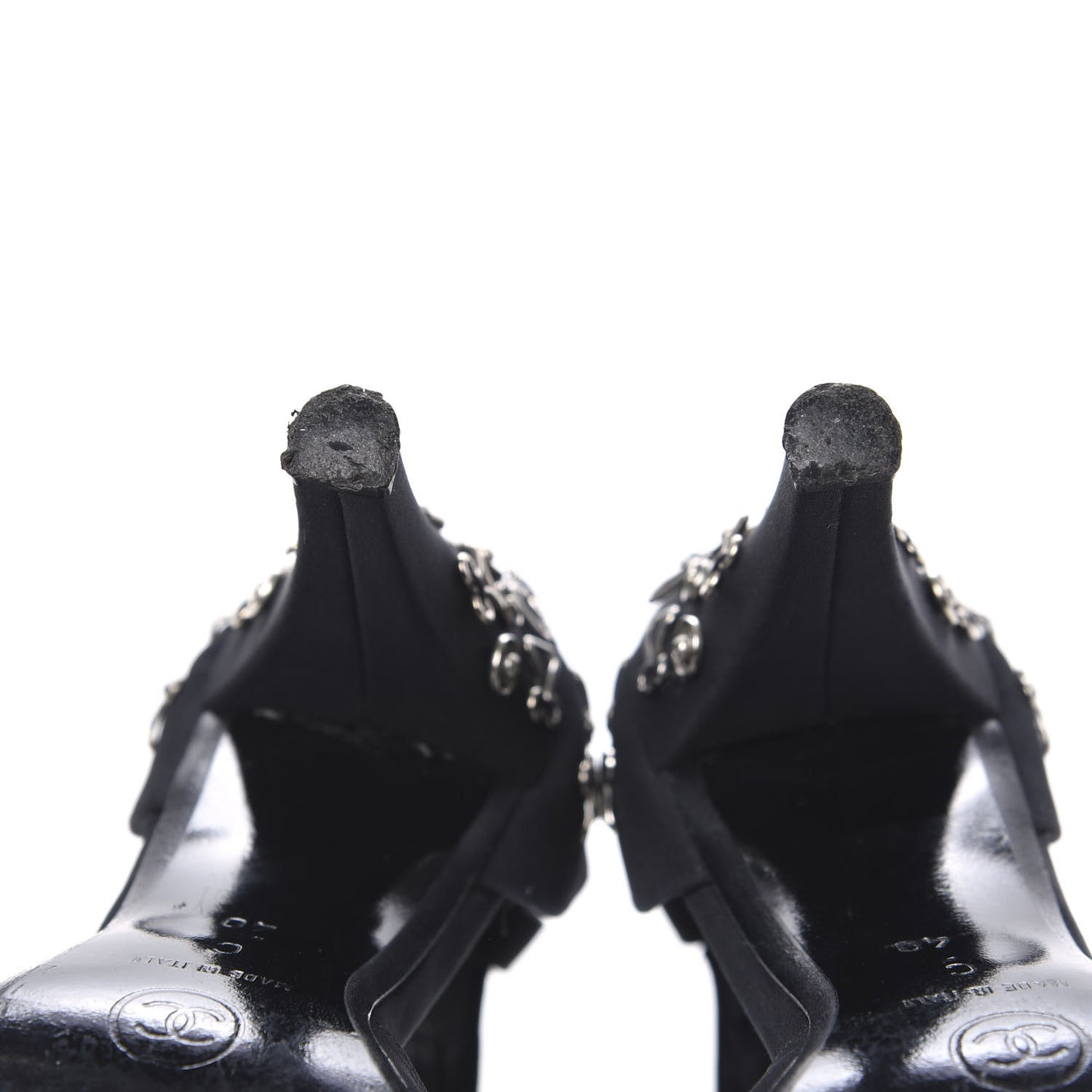 Satin Embellished Pumps 40 Black