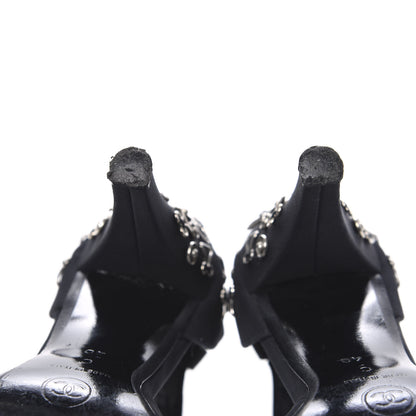 Chanel Satin Embellished Pumps 40 Black 8 of 9