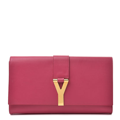 Saint Laurent Calfskin Classic Y Ligne Clutch Fuchsia 1 of 9