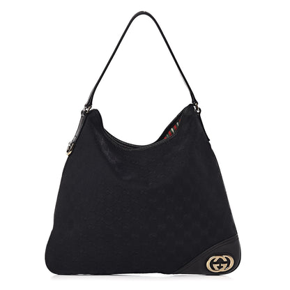 Gucci Monogram Medium New Britt Hobo Black 1 of 16