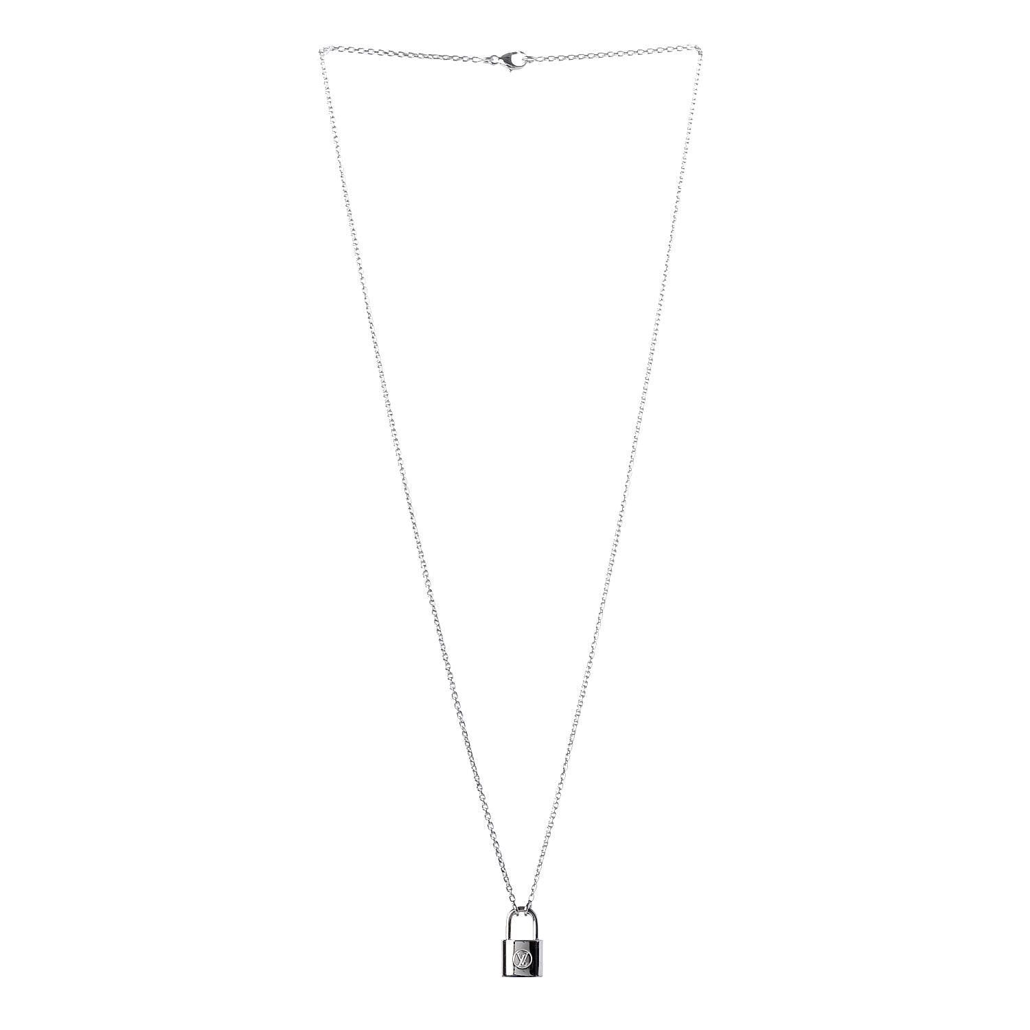 Louis Vuitton Sterling Silver Lockit Necklace 3 of 6