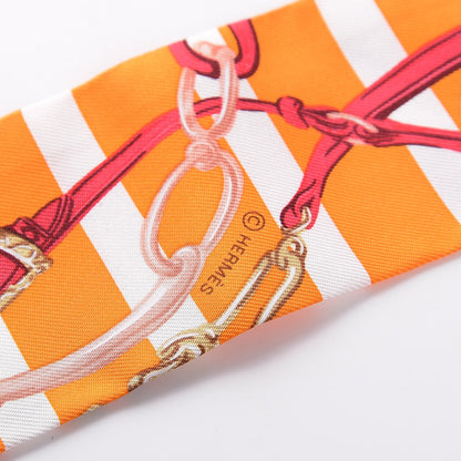 Hermes Silk Brides de Gala Bayaderes Twilly Orange Blanc Cherry 6 of 6