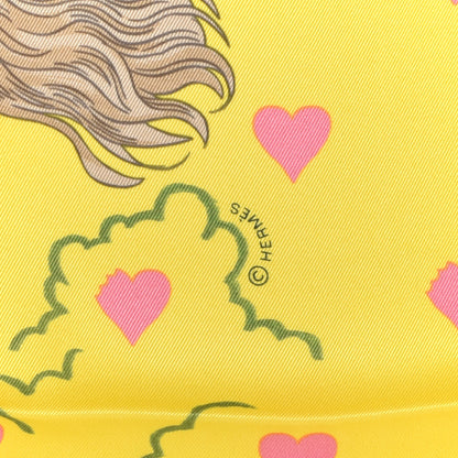 Hermes Silk Tea Time Scarf 70 Jaune Gris Perle 5 of 6