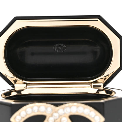 Chanel Resin Crystal Pearl Airpods Holder Necklace Black Pearly White 4 of 4