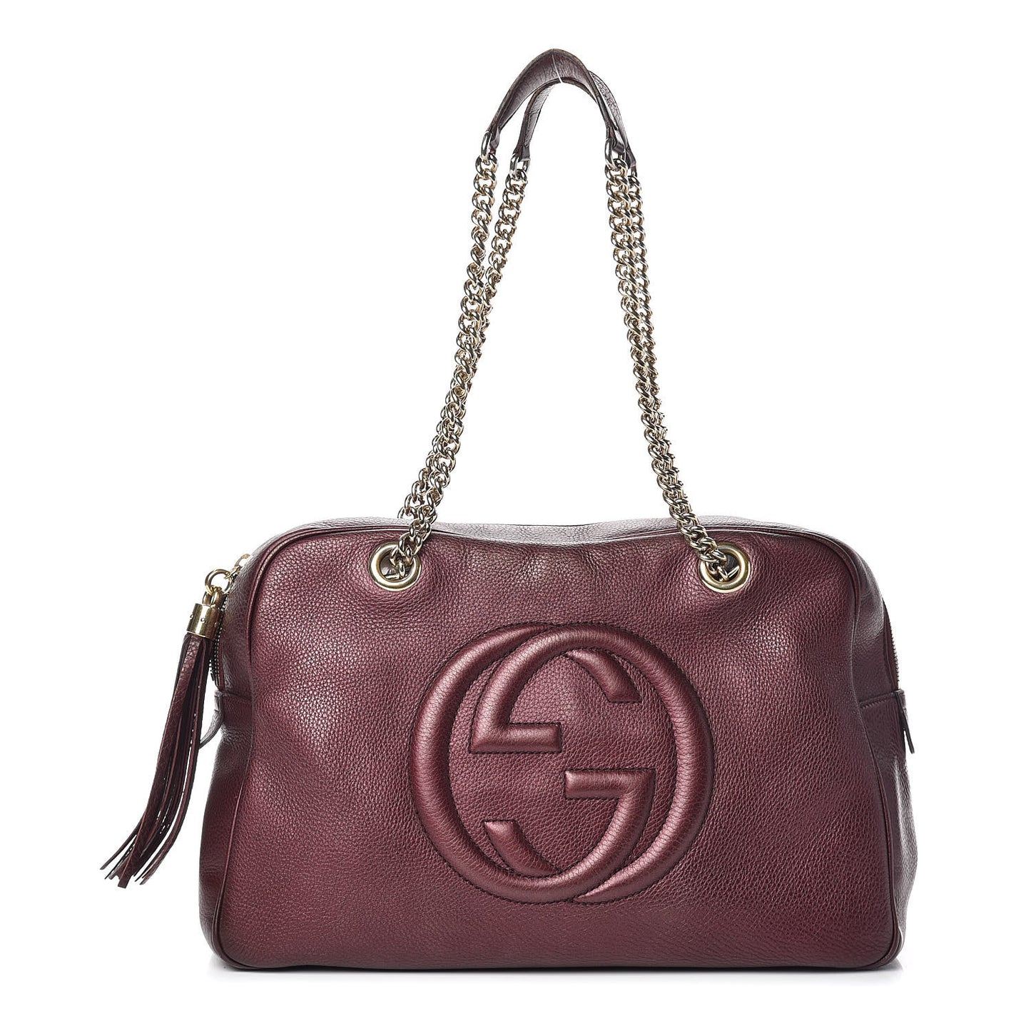 Metallic Cellarius Calfskin Medium Soho Bowler Classic Burgundy