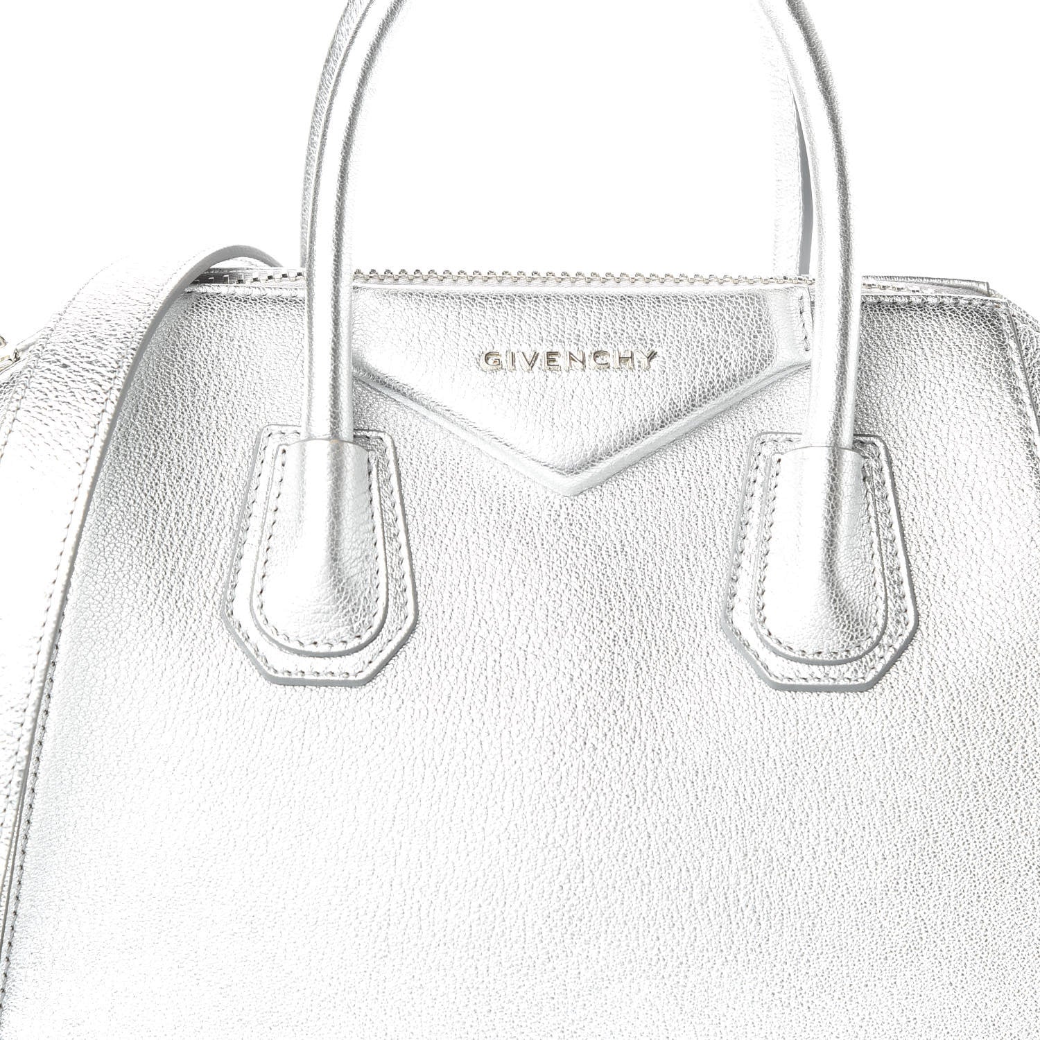 Givenchy Metallic Sugar Goatskin Small Antigona Silver 10 of 10